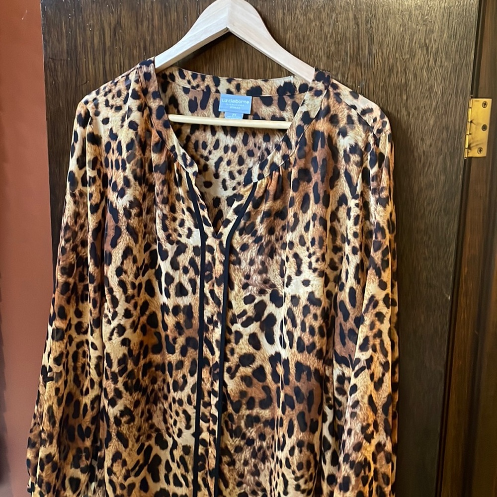 Liz Claiborne cheetah print blouse